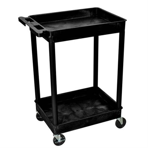 Kunststoffwagen, 2 Wannen, H x L x B: 950x610x460 mm, Farbe schwarz. - Bild2