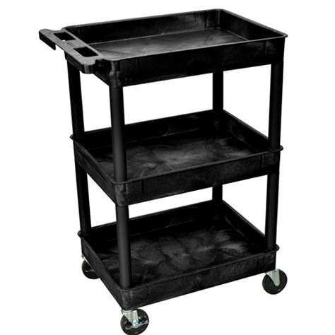 Kunststoffwagen, 3 Wannen, H x L x B: 980x610x460 mm, Farbe schwarz. - Bild2