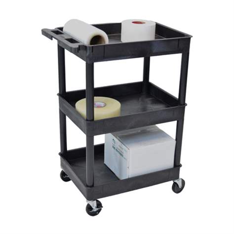 Kunststoffwagen, 3 Wannen, H x L x B: 980x610x460 mm, Farbe schwarz.