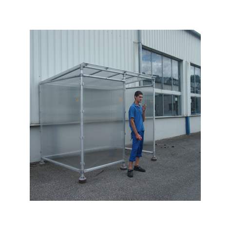 Überdachung - Raucherunterstand, H x B x T: 2050 x 2526 x1861 mm, Rohrkonstruktion mit Polycarbonat-Platten. - Bild7