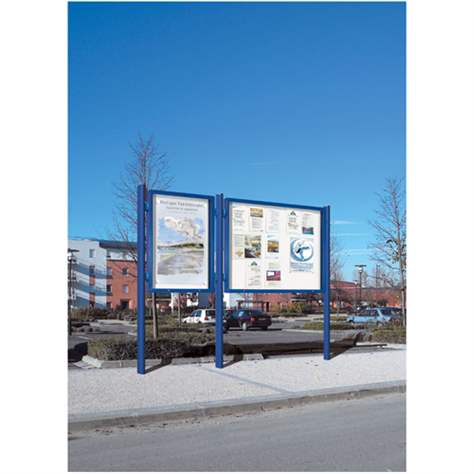 Dvoustranná venkovní vitrína '2000', 1000 x 750 mm, křídlové dveře, eloxovaný hliník - obrázek3