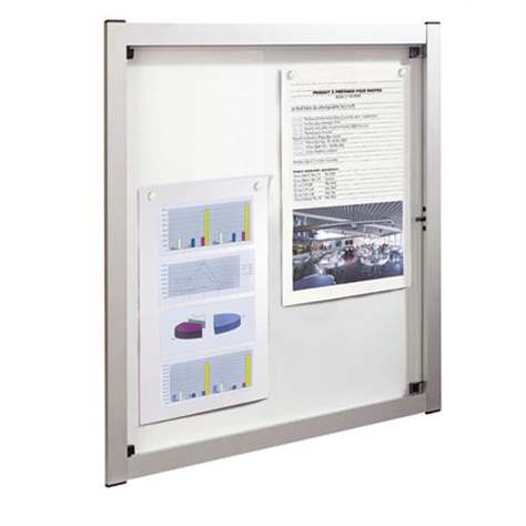 Avizier Media pentru spații interioare, 382 x 512 mm, 2 x A4, cadru din aluminiu - imagine3