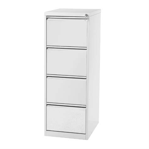 Registraturschrank für Formate DIN A4 und FOLIO, 4 Schubladen, HxBxT: 1325x475x620 mm, Farbe grau RAL7035 / grau RAL7035 - Kovona Lysa nad Labem