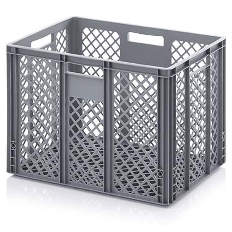 Eurobehälter durchbrochen, grau, 600 x 400 x 420 mm