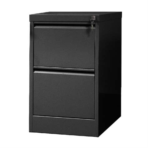 Cartotecă - dulap arhivare registratură - pentru format A4, 2 sertare, HxLxl: 715x415x630 mm, neagră RAL9005 - Malow