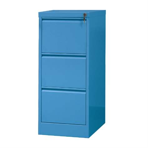 Cartotecă - dulap arhivare registratură - pentru format  A4, 3 sertare, HxLxl: 1000x415x630 mm, albastru RAL5010 - Malow