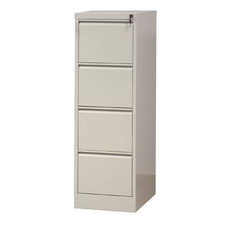 Kartotéka na závěsné pořadače A4, 4 jednořadové zásuvky, v x š x h: 1285 x 415 x 630 mm, barva šedá RAL7035 - Malow