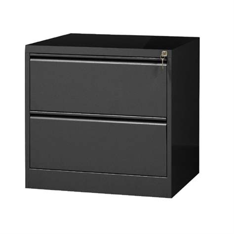 Cartotecă - dulap arhivare registratură - pentru format  A4 cu 2 rânduri sertare, HxLxl: 715x775x630 mm, neagră RAL9005 - Malow