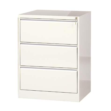 Cartotecă - dulap arhivare registratură - pentru format  A4, 3 zweibahninge sertare, HxLxl: 1000x775x630 mm, albă RAL9010 - Malow