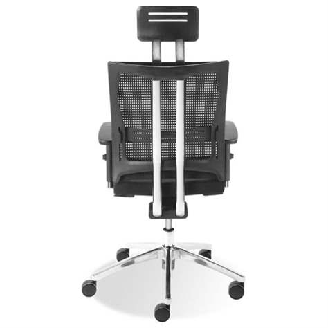 Moderner Bürostuhl @-MOTION mit Kopfstütze, Sitz-Bezugsmaterial Basic - Farbe Rot, Stahlgestell verchromt - Nowy Styl Group - Bild7