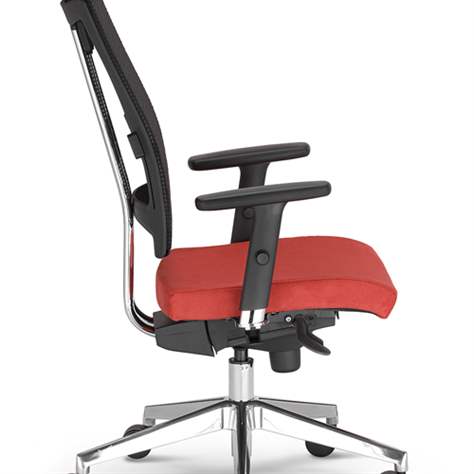 Moderner Bürostuhl @-MOTION mit Kopfstütze, Sitz-Bezugsmaterial Basic - Farbe Rot, Stahlgestell verchromt - Nowy Styl Group - Bild8