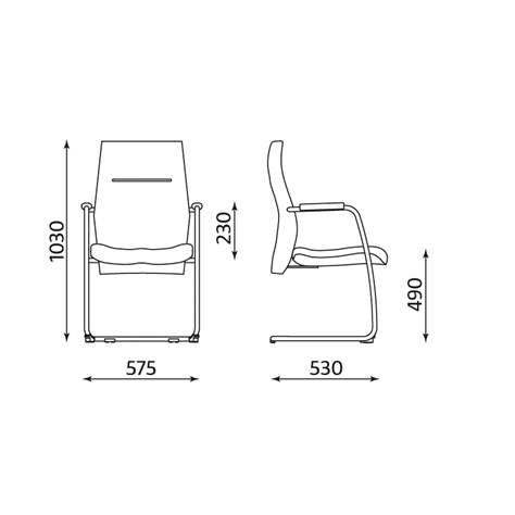 Besucherstuhl ORLANDO mit Armlehnen, Stahlrahmen verchromt, Bezugsmaterial Basic - Frabe rot - Nowy Styl Group - Bild3