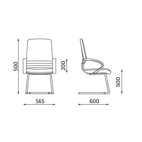 Besucher-Sessel MIRAGE, mit Armlehnen, Stahlrahmen pulverbeschichtet schwarz, Lederbezug - schwarz - Nowy Styl Group - Bild3