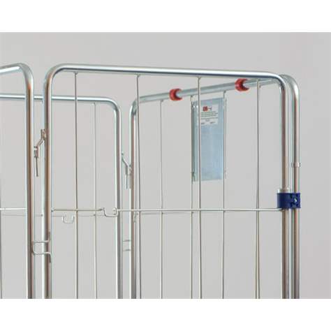 Cărucior cu pereți înalți din sârmă tip grilaj cu 4 pereți laterali, fără polițe, rollcontainer boxcontainer, lxLxH: 700x800x1665 mm - imagine5