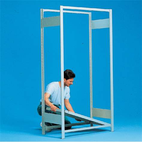 Regál zásuvný CLIP S3 s podélníky, V: 2000 mm, 5 polic 1000 x 400 mm, nosnost 230 kg, pozinkovaný, základní - META Skladovací technika - obrázek6