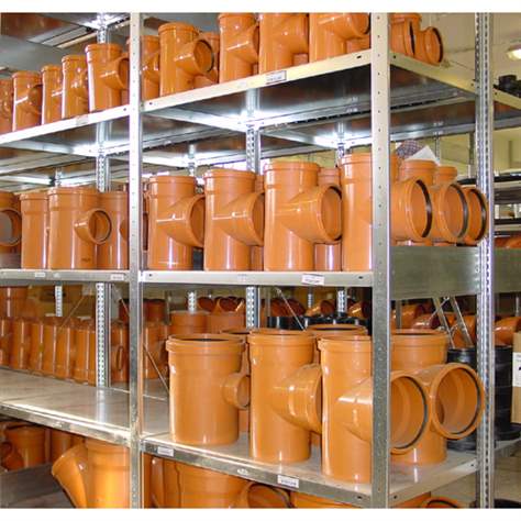 Dvojstranný regál CLIP S3, V: 2000 mm, 2 x 5 polic 1300 x 400 mm, nosnosť 230 kg, šedý, základný - META Skladovací technika - obrázok5