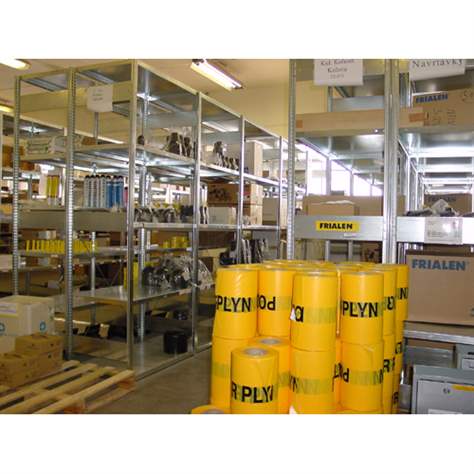 Dvojstranný regál CLIP S3, V: 2000 mm, 2 x 5 polic 1300 x 400 mm, nosnosť 230 kg, šedý, základný - META Skladovací technika - obrázok7