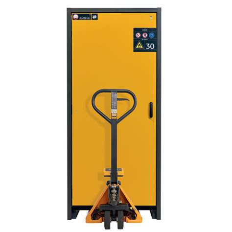 Bezpečnostní skříň na chemikálie 30 min., 3 police + vana, š. 864 mm, dveře šedé - asecos GmbH - obrázek3