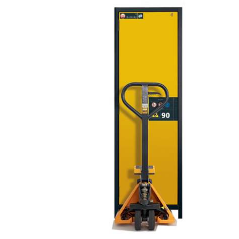 Bezpečnostní skříň na chemikálie 90 min., 3 police + vana, š. 600 mm, dveře červené - asecos GmbH - obrázek3