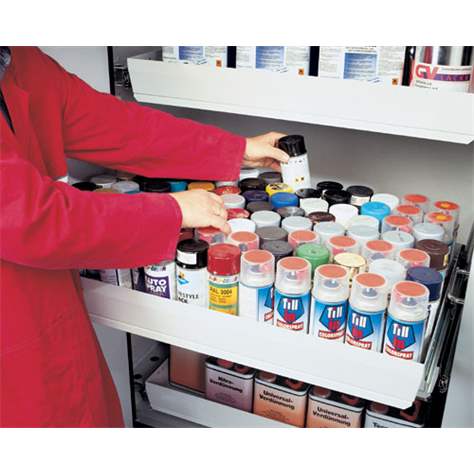 Bezpečnostní skříň na chemikálie 30 min., 4 zásuvky, š. 1164 mm, dveře šedé - asecos GmbH - obrázek4