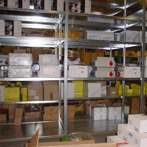 Dvojstranný regál CLIP S3, V: 2000 mm, 2 x 5 polic 1300 x 400 mm, nosnosť 230 kg, šedý, základný - META Skladovací technika - obrázok9