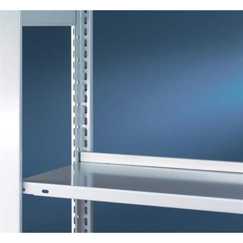 Endanschlagleiste für Fachboden 1300 mm, Höhe 20 mm, Farbe lichtgrau RAL7035 - META Skladovací technika