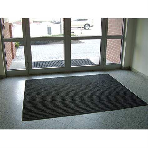 Shatwell Abschlussmatte, braun-weiß mit Gummi-Einstiegsschiene, Preis pro m2