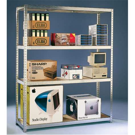 Großfachregal SPEED-RACK, Höhe 2470 mm, Spanplatten-Fachböden 1700x800 mm, Fachboden-Tragfähigkeit 500 kg - META Skladovací technika