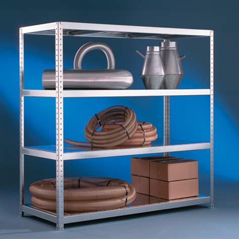 Großfachregal SPEED-RACK, Höhe 1970 mm, Blechpaneelen-Fachböden 2500x400 mm mit Tragfähigkeit 400 kg - META Skladovací technika