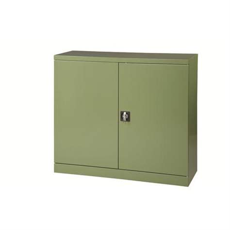 Dílenská policová skříň, dveře dvoukřídlé, v x š x h: 1040 x 1200 x 435 mm, nosnost police 100 kg, barva zelená RAL6011 - Malow