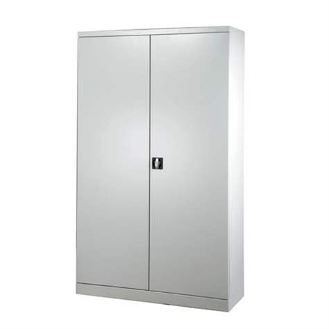 Dulap atelier cu polițe XXL, uși batante-mobilier metalic organizator atelier, HxLxl: 1990 x 1200 x 800 mm, cap. port. 100 kg, gri RAL7035 - Malow