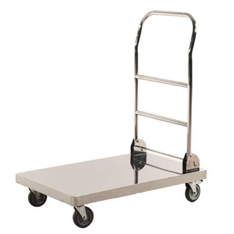 Edelstahl Plattformwagen, klappbarer Handgriff, Ladefläche LxB: 825 x 520 mm - Konga Mekaniska Verkstad AB