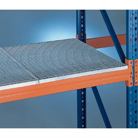 Police z ocelového roštu 2225x1100 mm, nosnost 1223 kg - META Skladovací technika - obrázek3