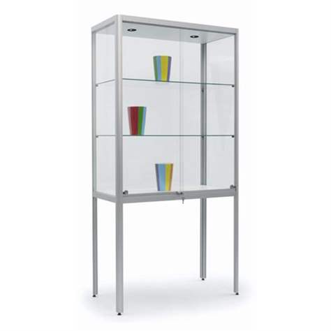 Schrankvitrine mit Füßen, HxBxT: 2000 x 1000 x 500 mm - WSM - Walter Solbach Metallbau GmbH