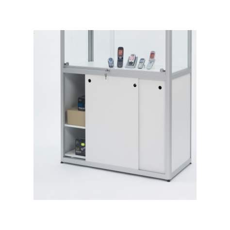 Vitrína skříňová, se spodní skříňkou, v x š x h: 2000 x 1000 x 500 mm - WSM - Walter Solbach Metallbau GmbH - obrázek5