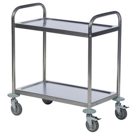 Edelstahl Servierwagen 2 Etagen , HxBxL: 940x590x910 mm