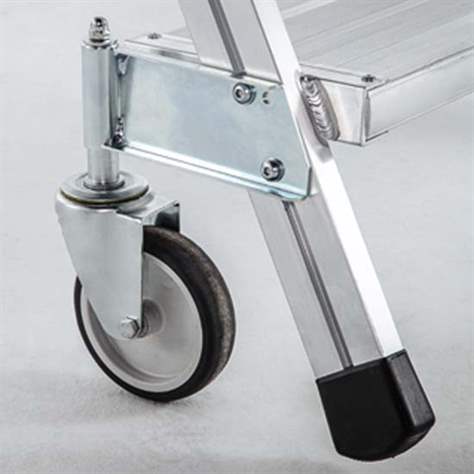 Scară punte cu trepte pe 1 parte - scară platformă cu trepte pe o parte, înălțime platformă 960 mm, 4 fuscele/trepte aluminiu antialunecare - imagine5