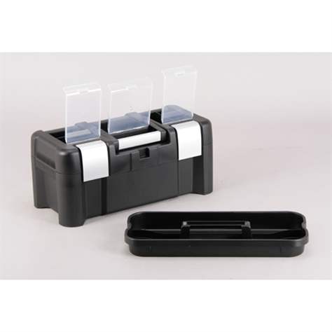 Kufor na náradie, plastový, čierny, 530 x 250 x 250 mm, bal. 2 ks