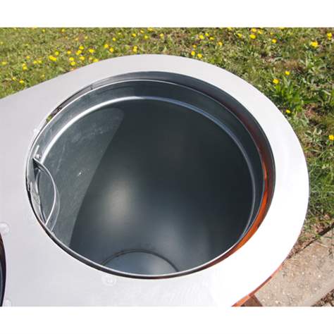 Coș colector selectiv de deșeuri cu șipci de lemn în nuanță aurie de mahon, volum 3 x 50 l, înălțime 800 mm - imagine4