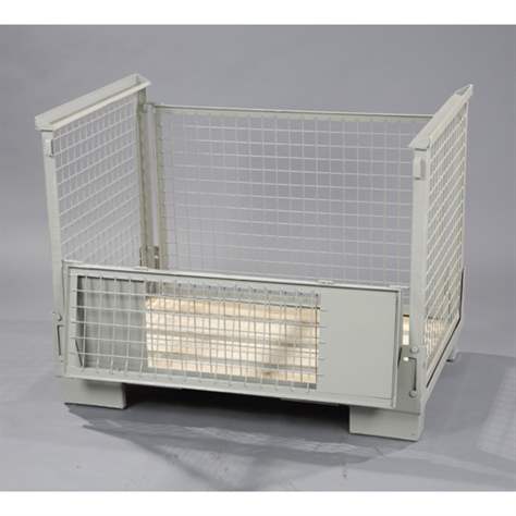 Gitterbox, klapbar - 1200x800x800 mm, Traglast 1000 kg, Farbe Grau RAL7030 - Bild2