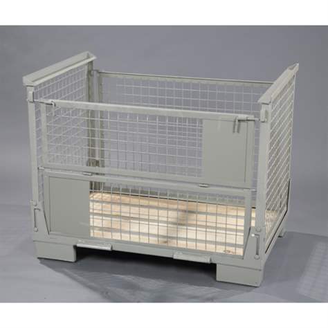 Gitterbox, klapbar - 1200x800x800 mm, Traglast 1000 kg, Farbe Grau RAL7030