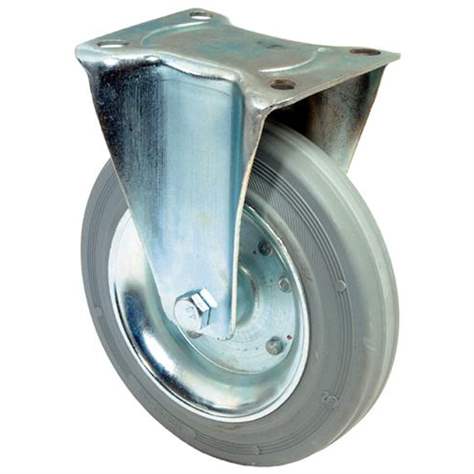 Transport-Bockrolle, graue Gummi, Durchm. 100 mm, Traglast 70 kg