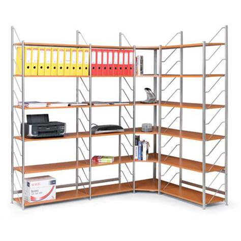 Büroregal, Anbauregal, HxBxT: 2030x800x365 mm, 6 Fachböden, Farbe Anthrazit/Metallrahmen anthrazit