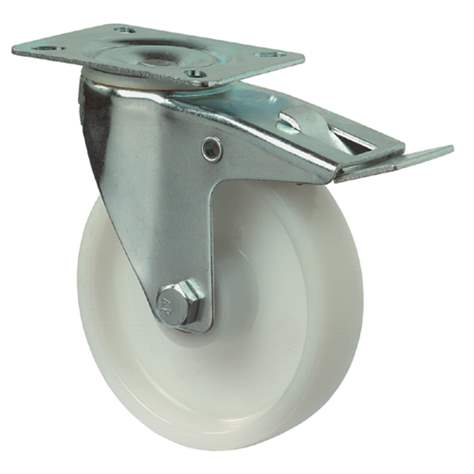 Transport-Lenkrolle mit Feststeller, Polyamid, Durchm. 125 mm, Traglast 300 kg