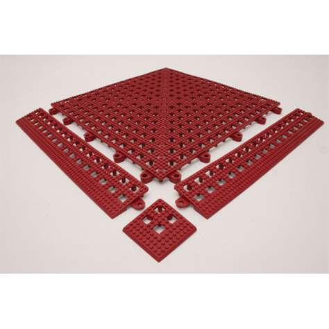 Nassraummatte Flexi-Deck 0,3x0,3 m, Farbe Rot, VE 9 Stück - COBA Europe GmbH