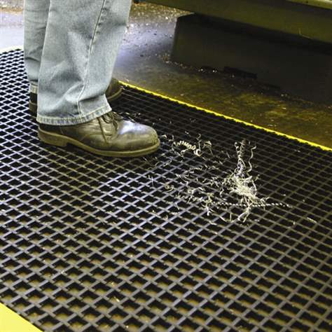 Industrie-Arbeitsmatte Workstation 1,2 x 0,6 m, schwarz mit Sicherheitsrandleisten - COBA Europe GmbH