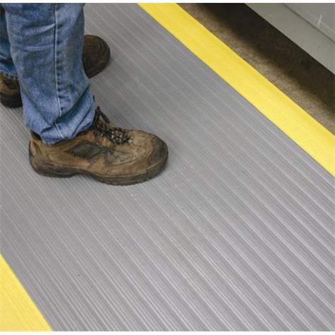 Arbeitsplatzmatte Orthomat 1,5x0,9 m, Grau mit gelbem Rand, gerippte Oberfläche - COBA Europe GmbH - Bild3