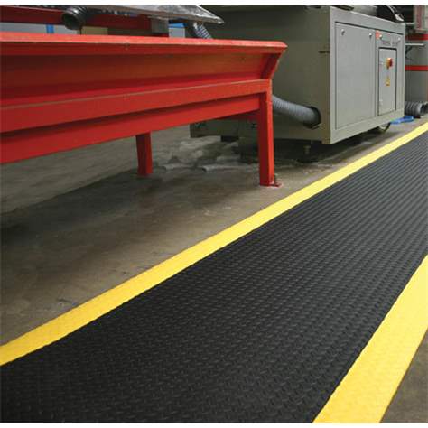 Arbeitsplatzmatte Orthomat 1,5x0,9 m, Schwarz mit gelbem Rand, Tränenblechoptik - COBA Europe GmbH - Bild2