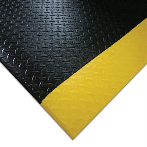 Arbeitsplatzmatte Orthomat 1,5x0,9 m, Schwarz mit gelbem Rand, Tränenblechoptik - COBA Europe GmbH - Bild3