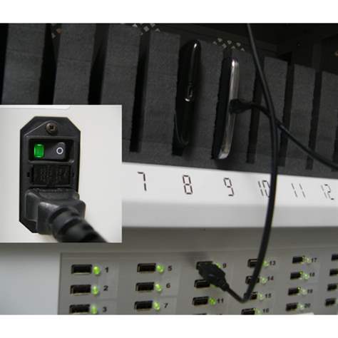 Tablet-Ladewagen, 32 Fächer, BxTxH: 730x440x1050 mm, Türfarbe Rot RAL3020 - Malow - Bild5